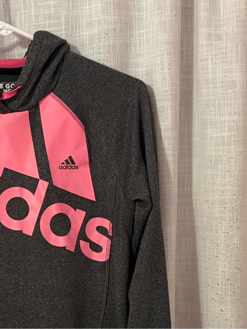 Adidas Gray & Pink On the Go Athletic Hoodie - Picture 7 of 12